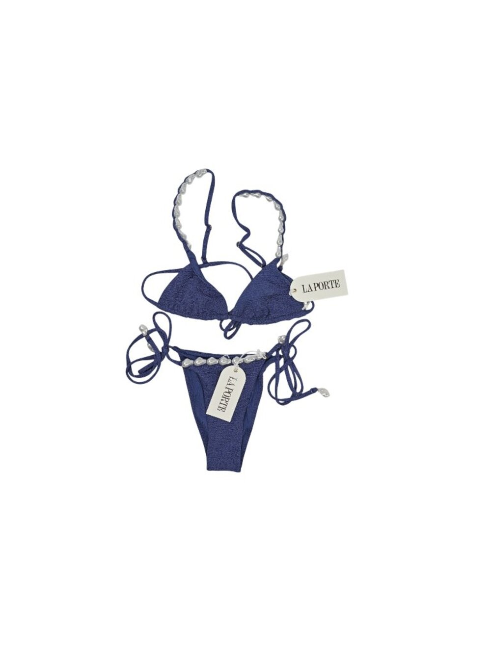 La Porte Luxe Kendall top & Aurora Bottoms Bikini in Deep Cobalt